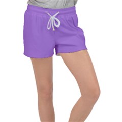 Amethyst Purple Velour Lounge Shorts by FashionLane