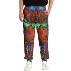 Boho Hippie Trippy Floral Pattern Men s Elastic Waist Pants by CrypticFragmentsDesign