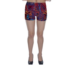 Phoenix Rising Colorful Abstract Art Skinny Shorts by CrypticFragmentsDesign