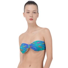 Non Seamless Pattern Blues Bright Classic Bandeau Bikini Top  by Dutashop