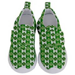 Clover Leaf Shamrock St Patricks Day Kids  Velcro No Lace Shoes by Dutashop