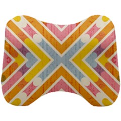 Line Pattern Cross Print Repeat Head Support Cushion by Dutashop