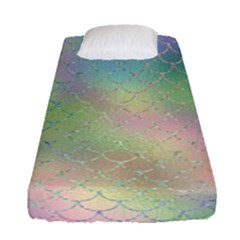 Pastel Mermaid Sparkles Fitted Sheet (single Size) by retrotoomoderndesigns