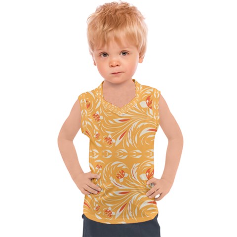 Orange Pattern Kids  Sport Tank Top by Eskimos