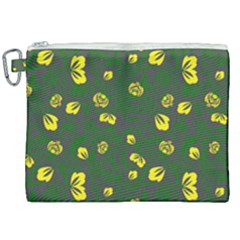 Yellow Flowers Canvas Cosmetic Bag (xxl) by Eskimos