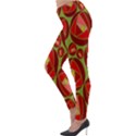 Abstract Rose Garden Red Lightweight Velour Leggings View3