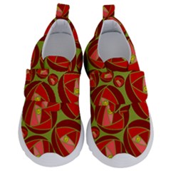 Abstract Rose Garden Red Kids  Velcro No Lace Shoes by Dutashop