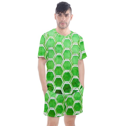 Hexagon Windows Men s Mesh Tee And Shorts Set by essentialimage365