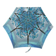 Crystal Blue Tree Mini Folding Umbrellas by icarusismartdesigns