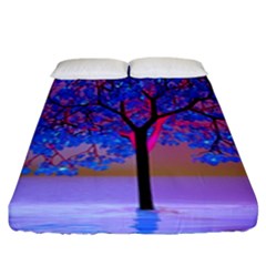 Tree Sunset Fitted Sheet (king Size) by icarusismartdesigns