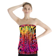 Abstract Jungle Strapless Top by icarusismartdesigns