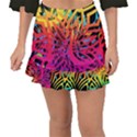 Abstract Jungle Fishtail Mini Chiffon Skirt View1