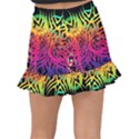 Abstract Jungle Fishtail Mini Chiffon Skirt View2