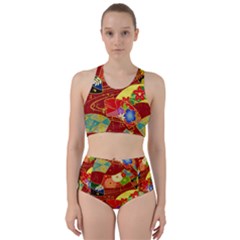 Floral Abstract Racer Back Bikini Set by icarusismartdesigns