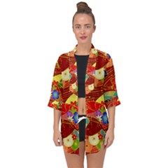 Floral Abstract Open Front Chiffon Kimono by icarusismartdesigns