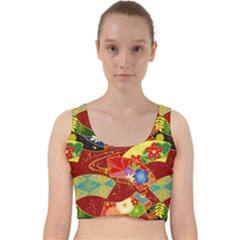 Floral Abstract Velvet Racer Back Crop Top by icarusismartdesigns