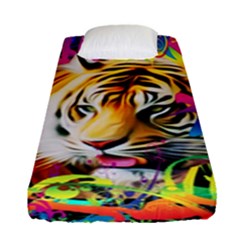 Tiger In The Jungle Fitted Sheet (single Size) by icarusismartdesigns