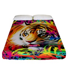 Tiger In The Jungle Fitted Sheet (california King Size) by icarusismartdesigns