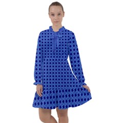 Basket Weave Basket Pattern Blue All Frills Chiffon Dress by Dutashop