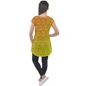 Orange Triangles Cap Sleeve High Low Top View2