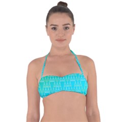 Blue Triangles Halter Bandeau Bikini Top by JustToWear