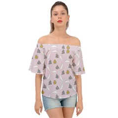 Birds In The Sky  Off Shoulder Short Sleeve Top by SychEva