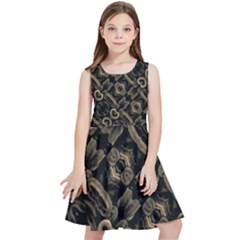 Modern Intricate Print Pattern Kids  Skater Dress by dflcprintsclothing