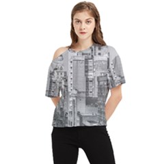 Aerial View Montevideo Uruguay One Shoulder Cut Out Tee by dflcprintsclothing