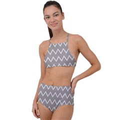 Chevroncolorstaupebeige76 High Waist Tankini Set by kcreatif