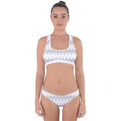 Chevrons Gris/blanc Cross Back Hipster Bikini Set by kcreatif