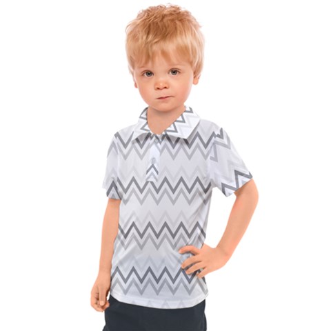 Chevrons Gris/blanc Kids  Polo Tee by kcreatif