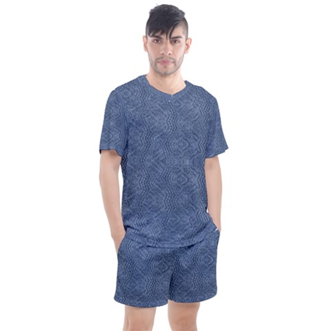 Denimeffetcolorbleu65 Men s Mesh Tee And Shorts Set by kcreatif