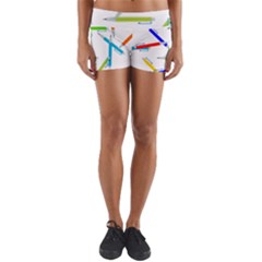 Pen Pencil Color Write Tool Yoga Shorts by Dutashop