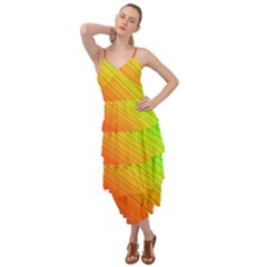 Orange Green Gradient Hunter Layered Bottom Dress by Dutashop