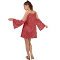 Red sashiko ornament Kimono Sleeves Boho Dress View2