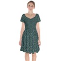 Green sashiko pattern Short Sleeve Bardot Dress View1