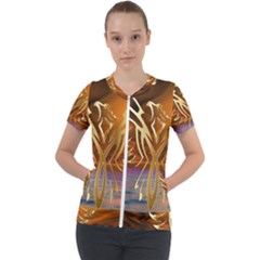 Pheonix Rising Short Sleeve Zip Up Jacket by icarusismartdesigns