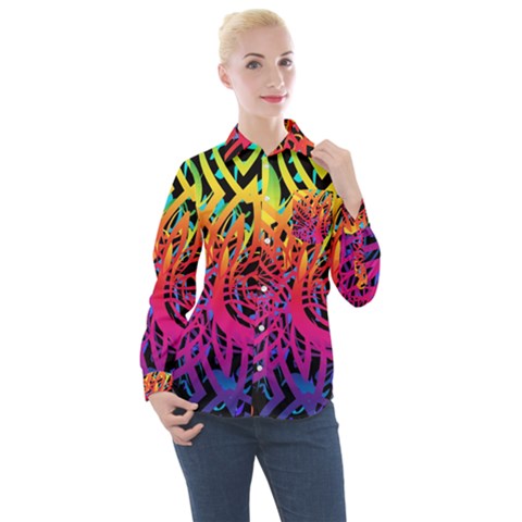 Abstract Jungle Women s Long Sleeve Pocket Shirt by icarusismartdesigns