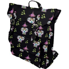 Skull Pattern Buckle Up Backpack by Sparkle