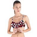 Camouflage rouge Tie Up Cut Bikini Top View1