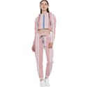 Bandes blanc/rose clair Cropped Zip Up Lounge Set View1