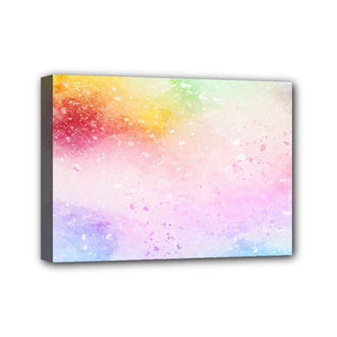 Rainbow Paint Mini Canvas 7  X 5  (stretched) by goljakoff