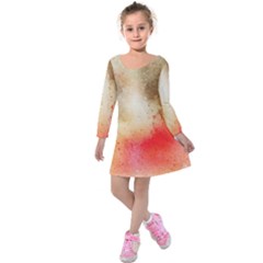 Gold Drops Kids  Long Sleeve Velvet Dress by goljakoff