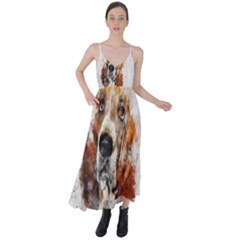 Dog Paint Tie Back Maxi Dress by goljakoff