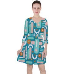 Abstract Shapes Ruffle Dress by SychEva