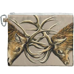 Locking Horns Canvas Cosmetic Bag (xxxl) by ArtByThree