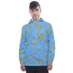 Folk Floral Pattern  Abstract Flowers Print  Seamless Pattern Men s Front Pocket Pullover Windbreaker by Eskimos