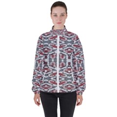 Multicolored Intricate Geometric Pattern Women s High Neck Windbreaker by dflcprintsclothing