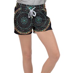 Mandala - 0008b - The Coffee Eye Velour Lounge Shorts by WetdryvacsLair