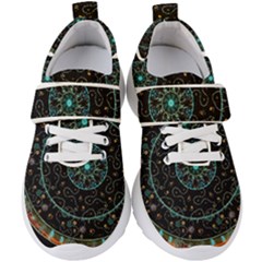 Mandala - 0008b - The Coffee Eye Kids  Velcro Strap Shoes by WetdryvacsLair